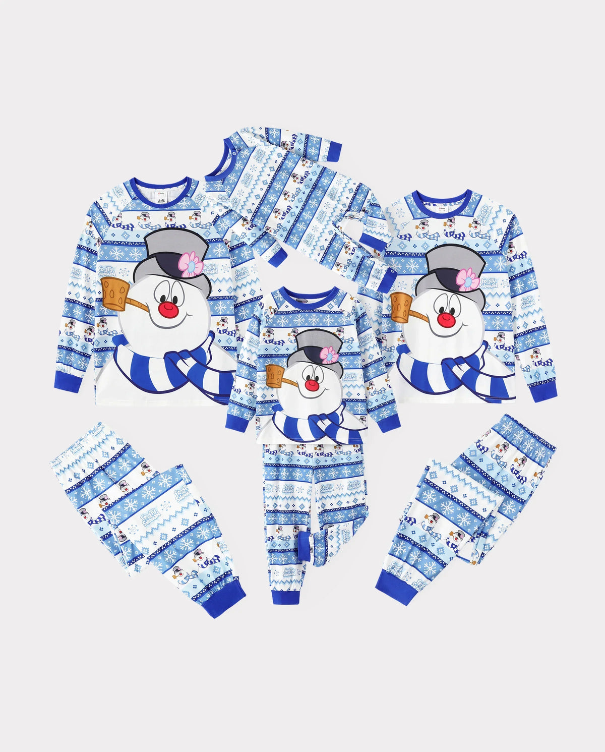 PatPat Frosty the Snowman Family Matching Christmas Pajamas Fair Isle Blue