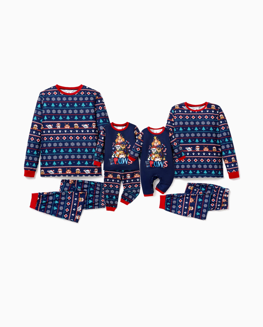 PatPat PAW Patrol Matching Family Christmas Pajamas Fair Isle Navy