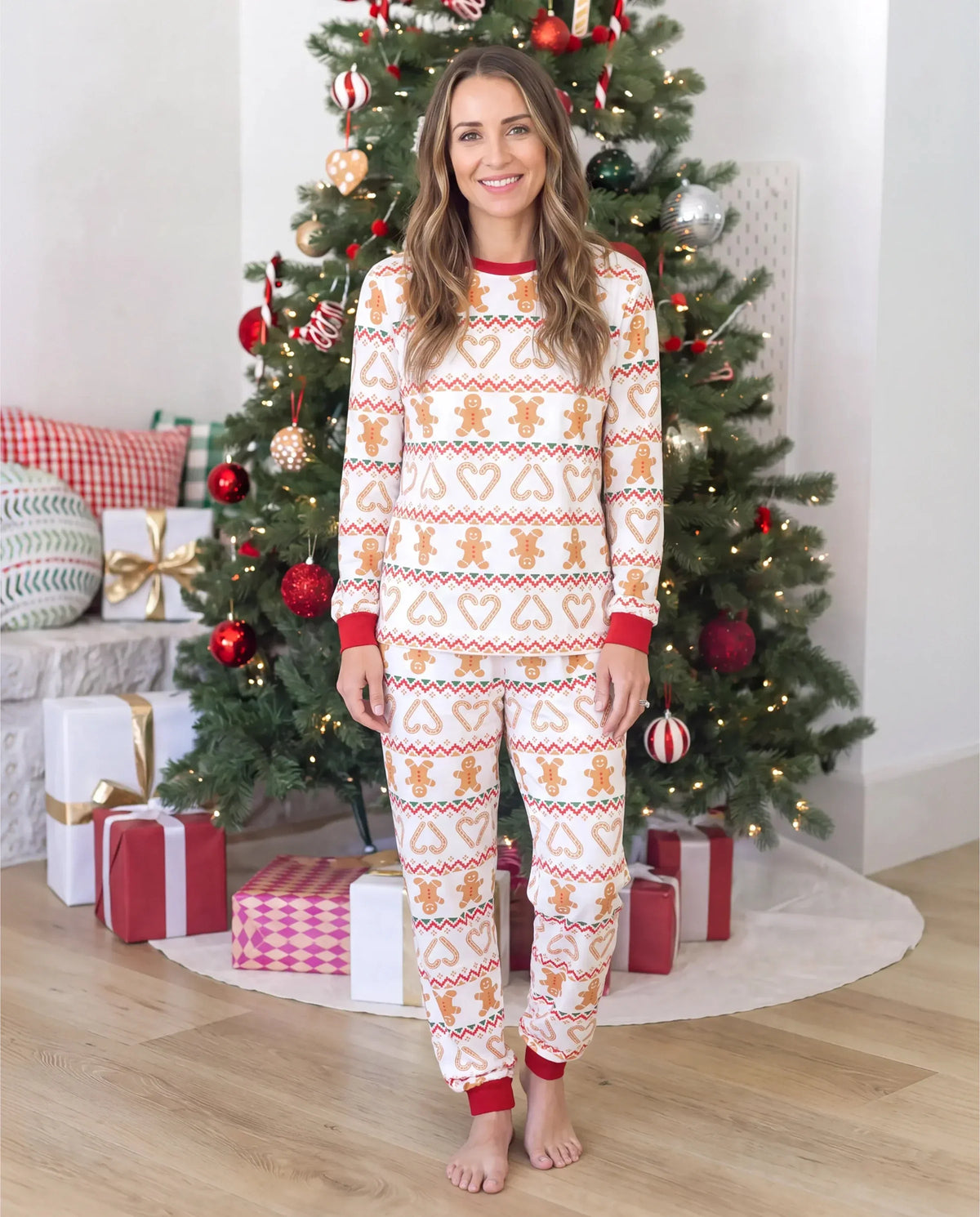 PatPat Matching Family Christmas Pajamas Fair Isle & Gingerbread Print