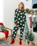 PatPat Matching Family Christmas Pajamas Santa Claus Print Fleece Green