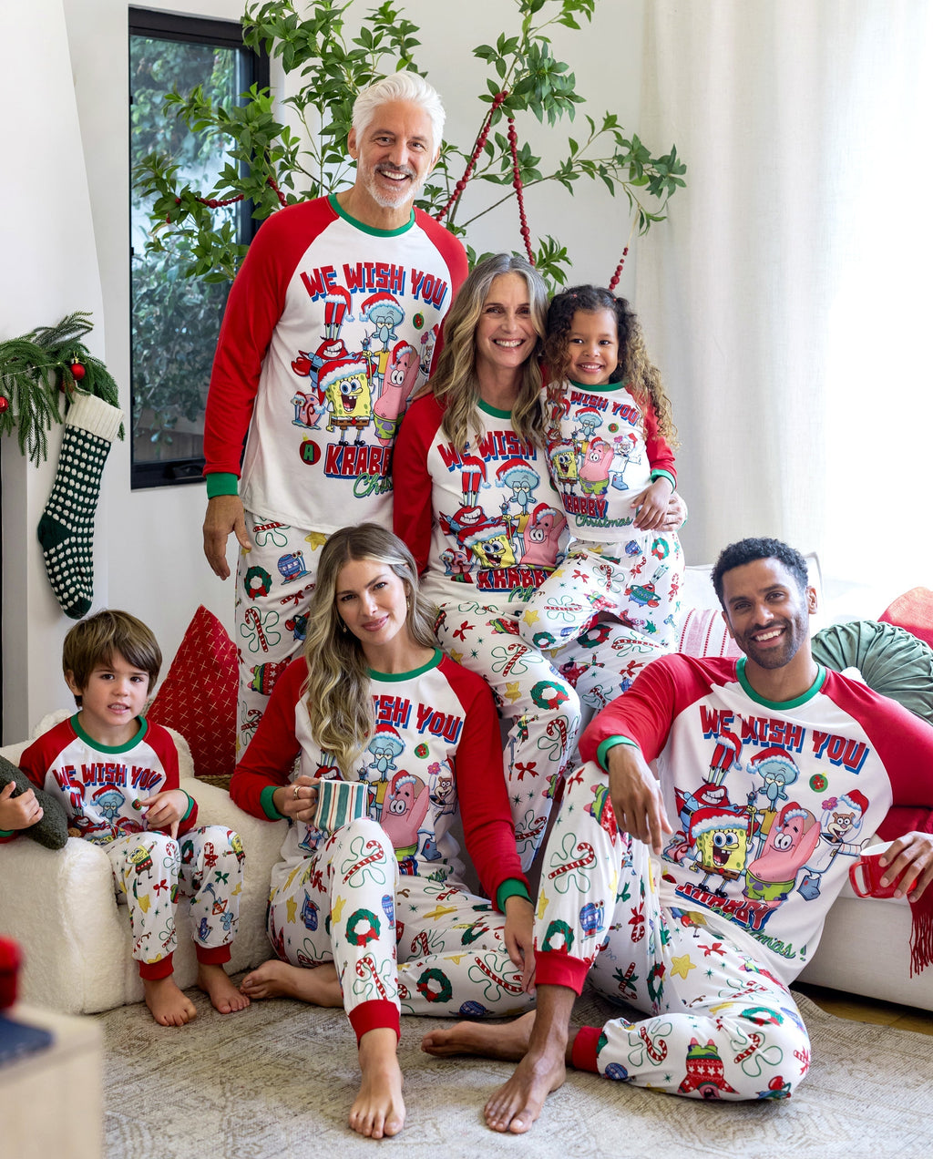 PatPat SpongeBob SquarePants Matching Family Christmas Pajamas Patrick Print Red