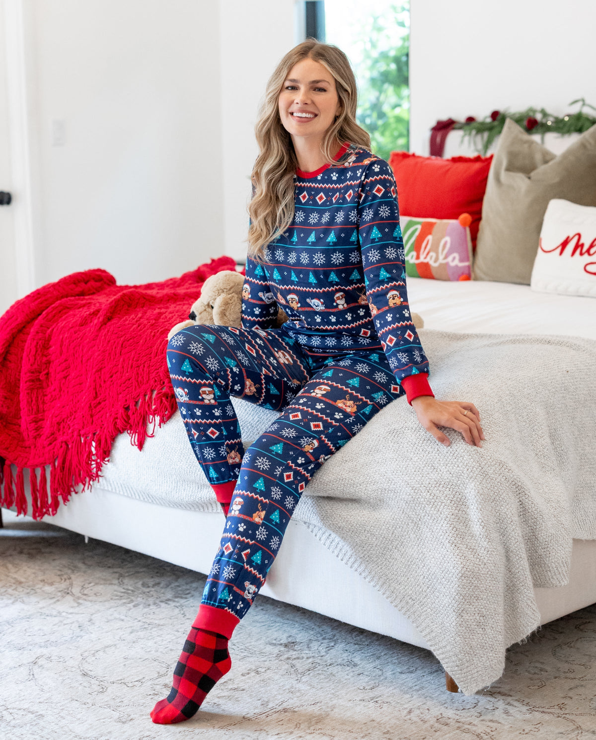 PatPat PAW Patrol Matching Family Christmas Pajamas Fair Isle Navy