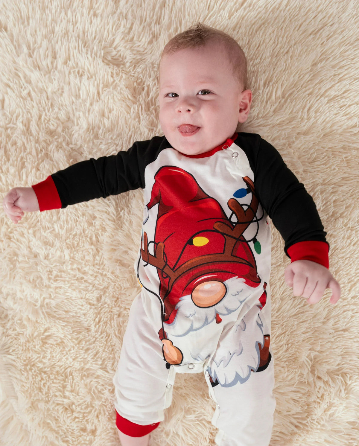 PatPat Family Matching Christmas Pajamas Gnome & Plaid Print Red