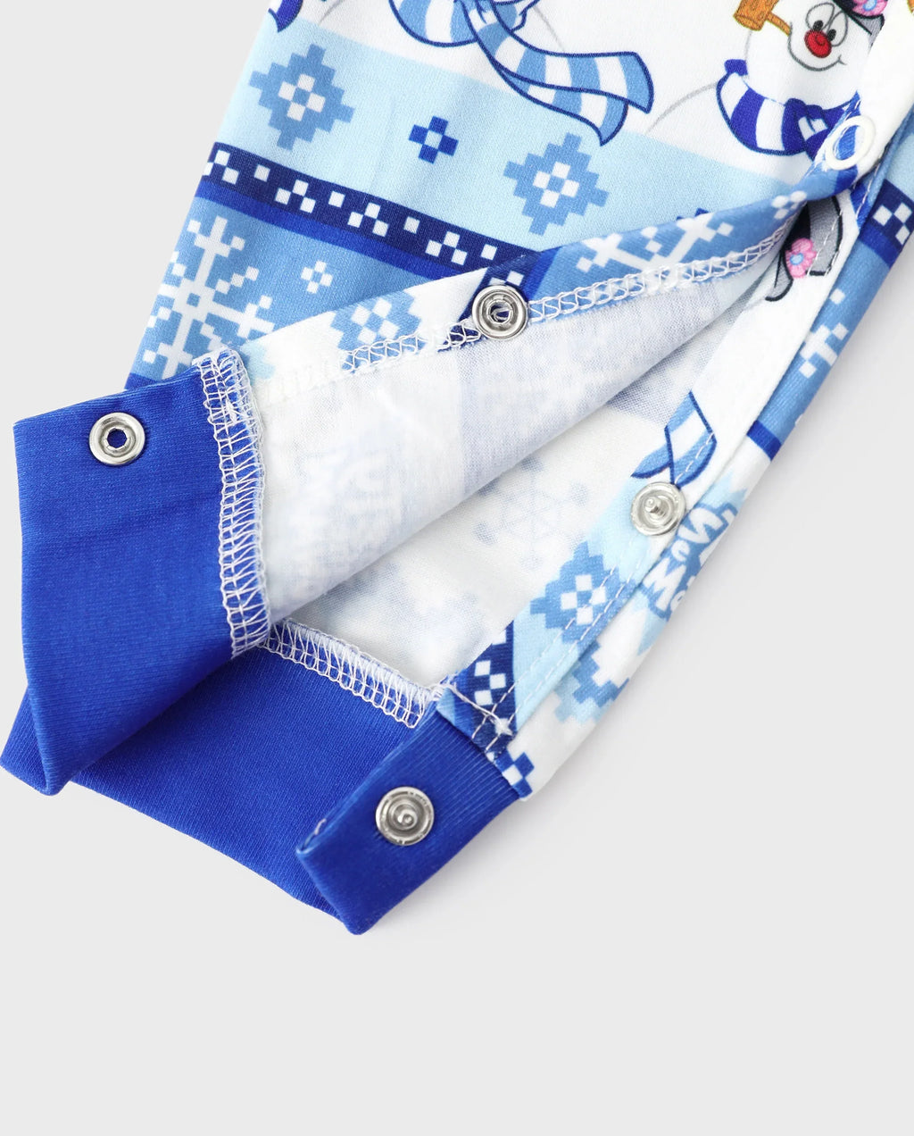 PatPat Frosty the Snowman Family Matching Christmas Pajamas Fair Isle Blue