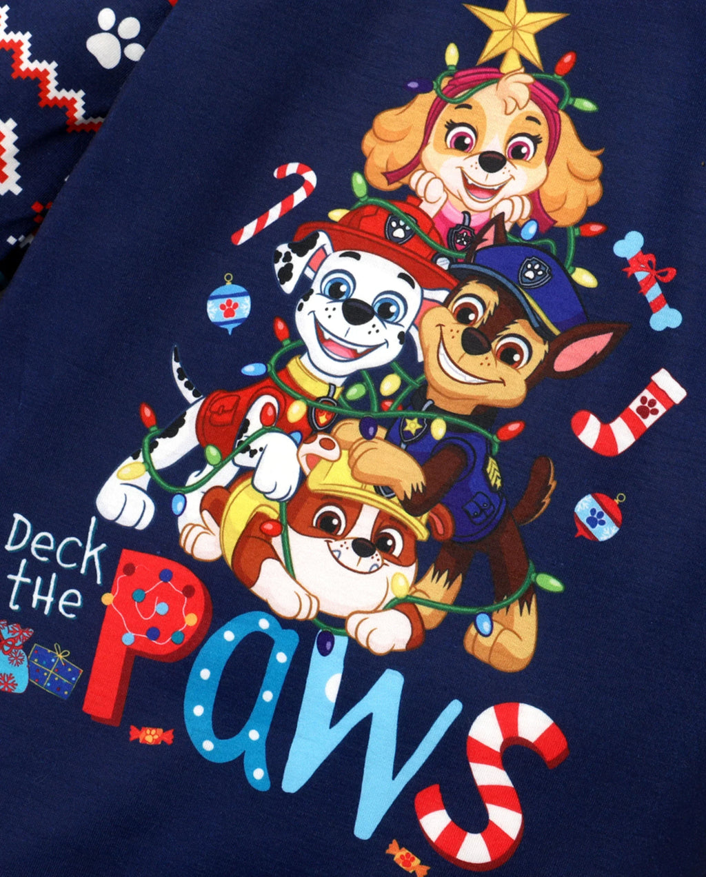 PatPat PAW Patrol Matching Family Christmas Pajamas Fair Isle Navy