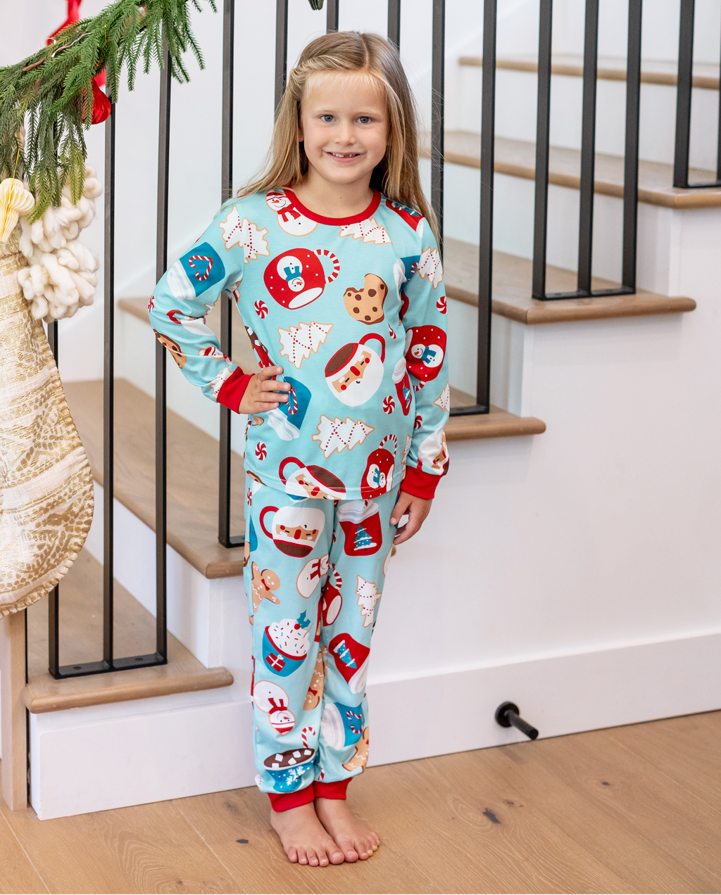 PatPat Family Matching Christmas Pajamas Mug & Gingerbread Print Blue