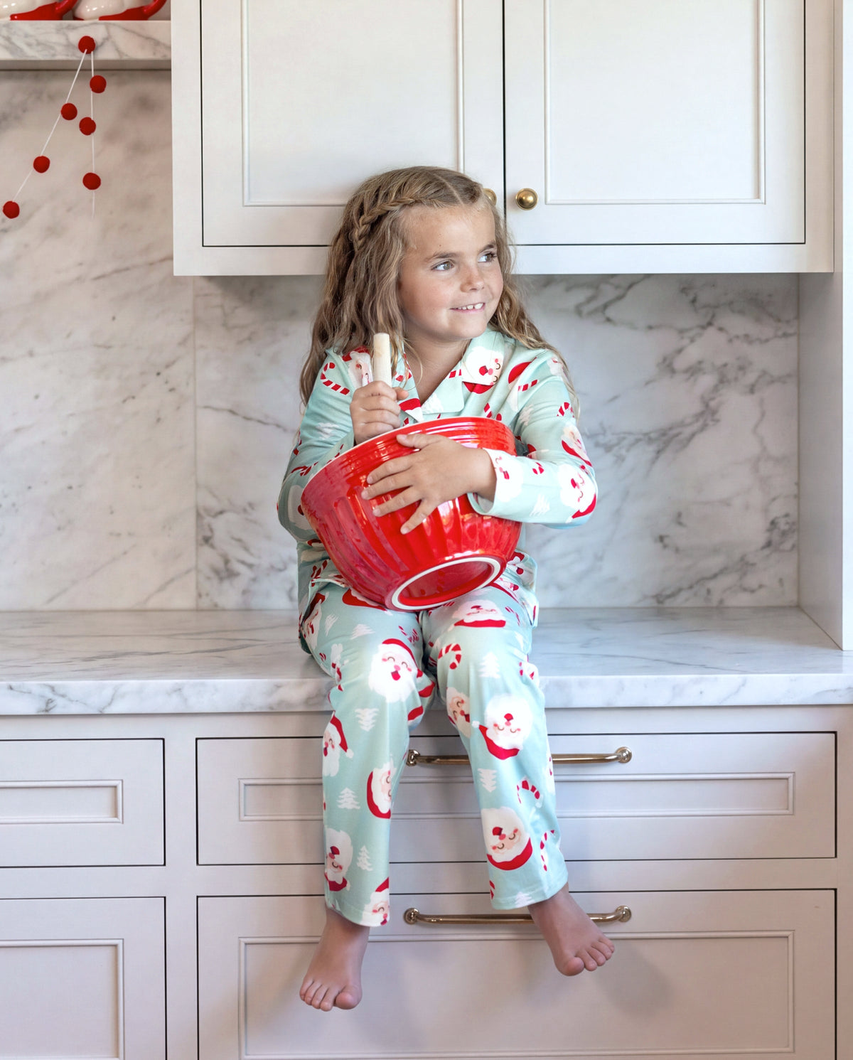 PatPat Matching Family Christmas Pajamas Santa Claus Print Collared Green