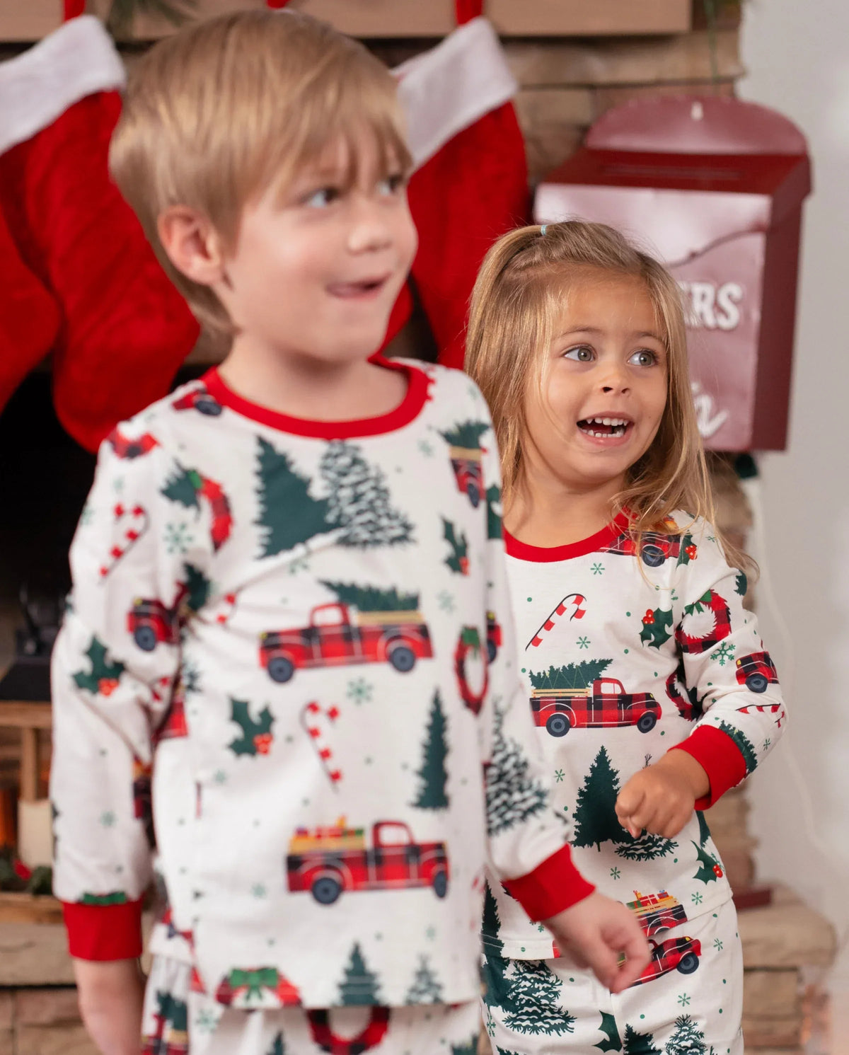 PatPat Matching Family Christmas Pajamas Christmas Tree & Car Print
