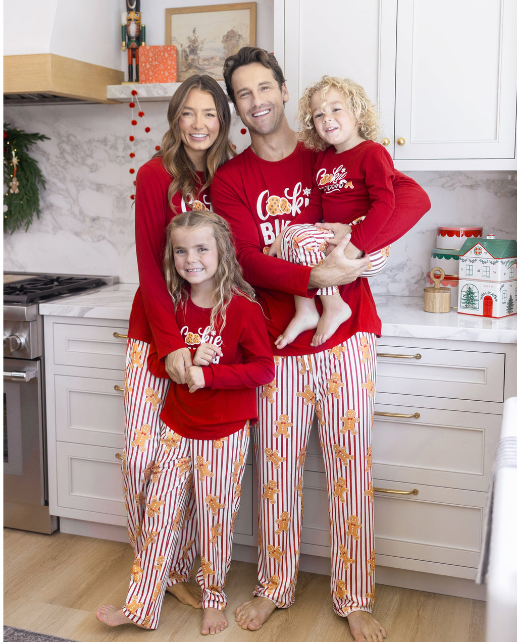 PatPat Family Matching Christmas Pajamas Gingerbread Print Red