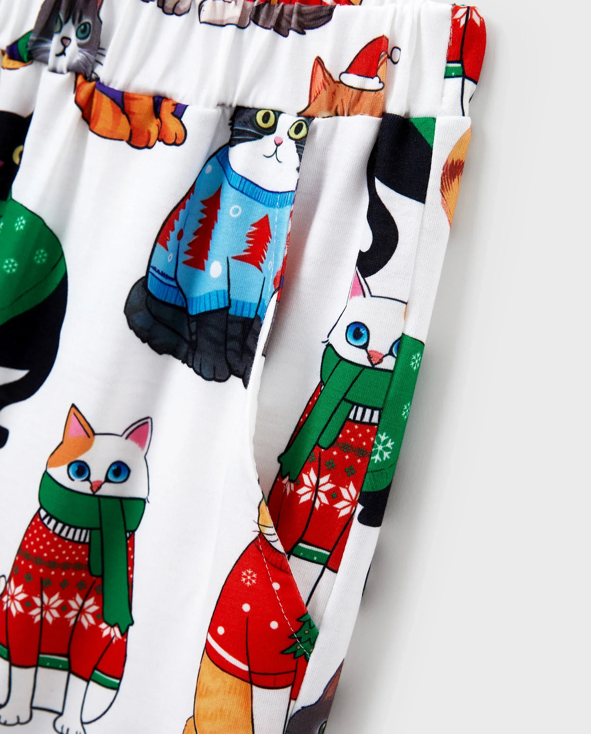 PatPat Matching Family Christmas Pajamas Festive Cat Print Multicolor
