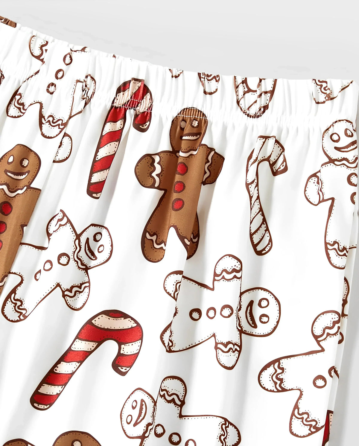 PatPat Family Matching Christmas Pajamas Gingerbread Print Khaki