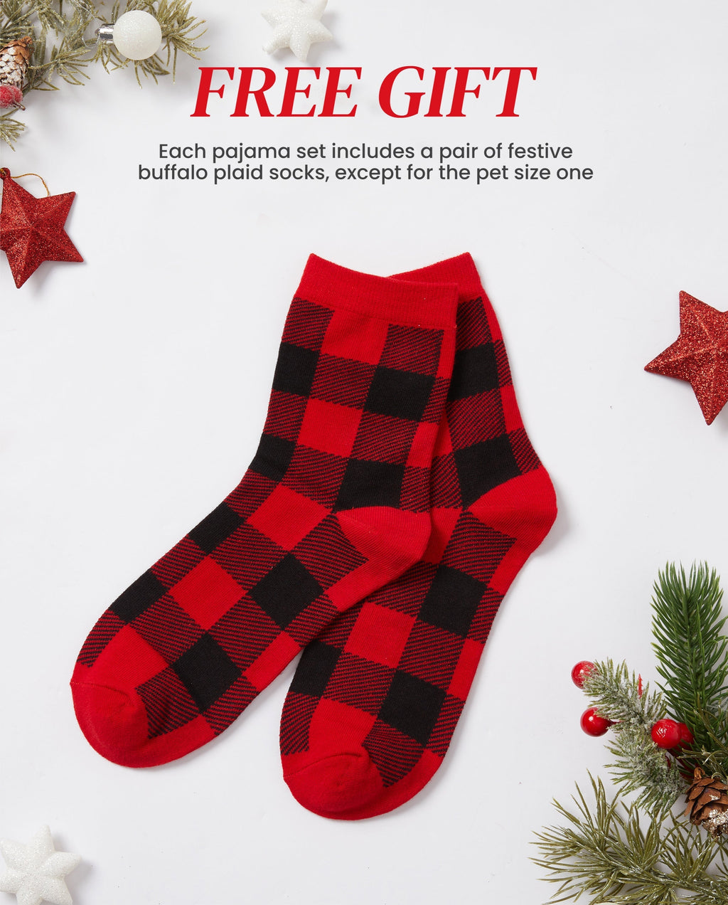 PatPat Matching Family Christmas Pajamas Gingerbread & Plaid Print Red