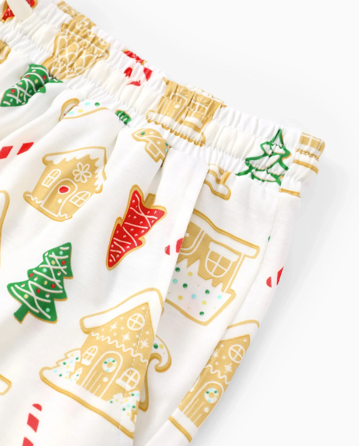 PatPat Matching Family Christmas Pajamas Gingerbread House & Christmas Tree Print Red