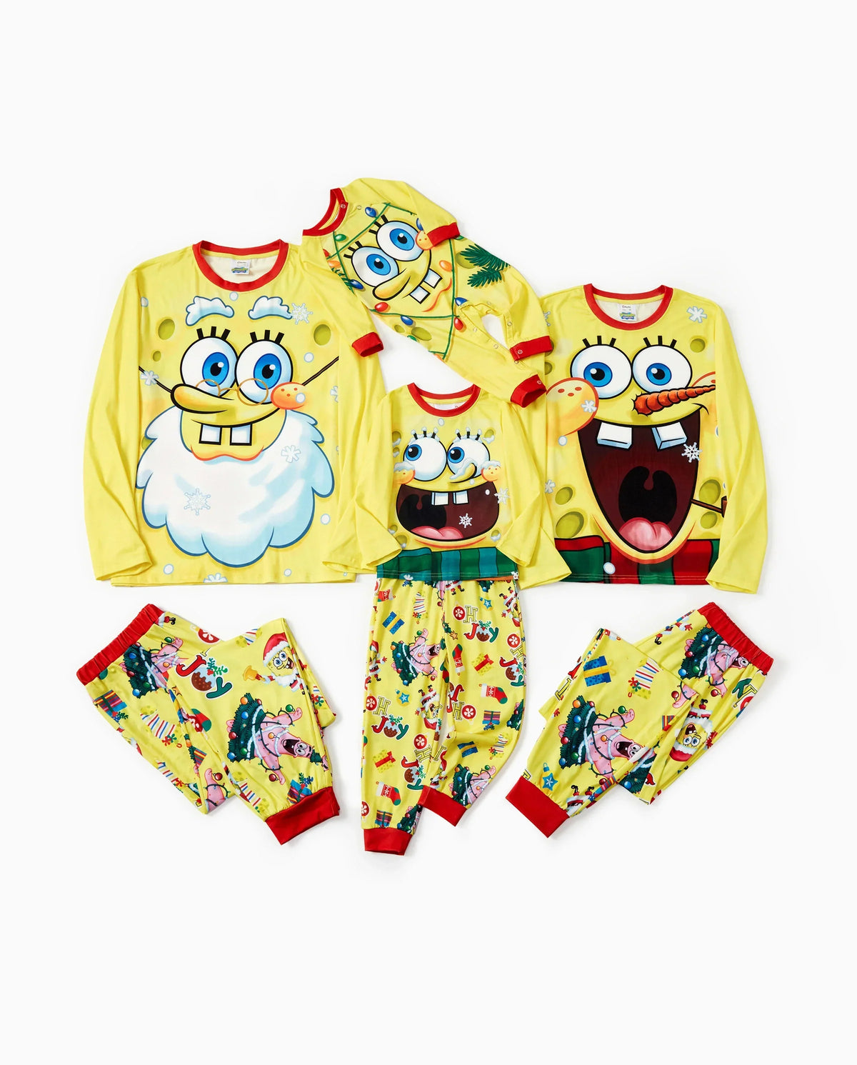 PatPat SpongeBob SquarePants Family Matching Christmas Pajamas Yellow