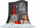 Christmas Baby Blanket 30x40 Inches, Merry Christmas Gnome Xmas Gifts Winter Snowflakes Design Soft Flannel Throw Blanket for Crib, Stroller, Couch, Bed - Cozy Warm Nursery & Home Decor for Kids Adult