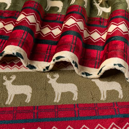 Pavilia Soft, Plush, Warm Winter Cabin Throw - Twin 60x80, Red Christmas Holiday Fleece Blanket - color: Christmas Red, size: 60 x 80 Inches - Twin
