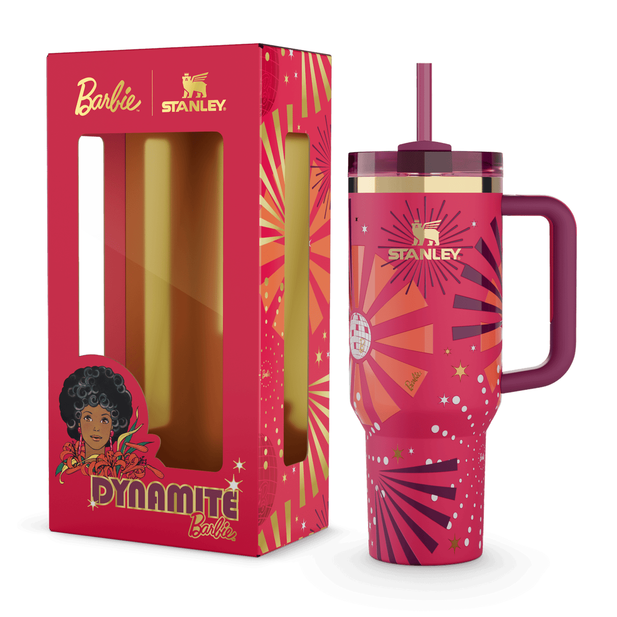 Stanley x Barbie Disco Sunburst Quencher Tumbler with Straw
