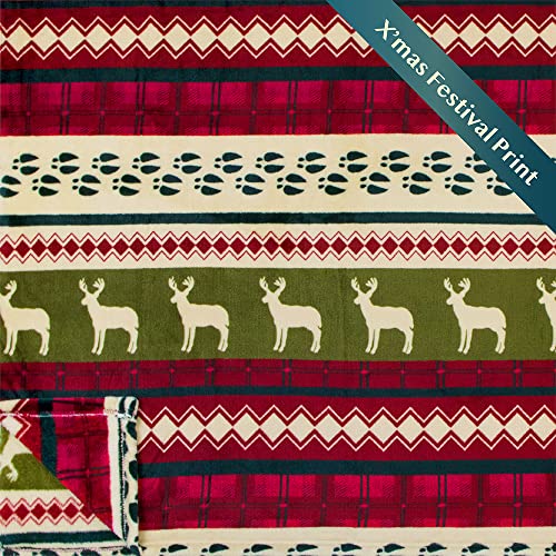 Pavilia Soft, Plush, Warm Winter Cabin Throw - Twin 60x80, Red Christmas Holiday Fleece Blanket - color: Christmas Red, size: 60 x 80 Inches - Twin