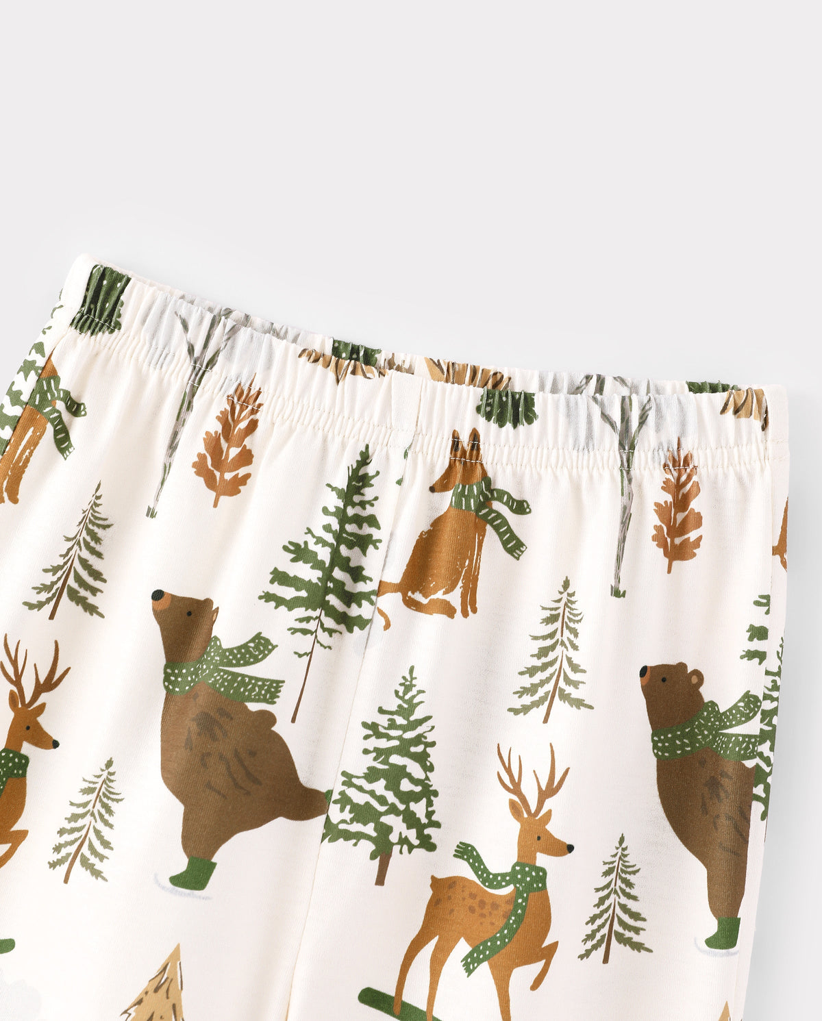 PatPat Matching Family Christmas Pajamas Woodland Print Beige
