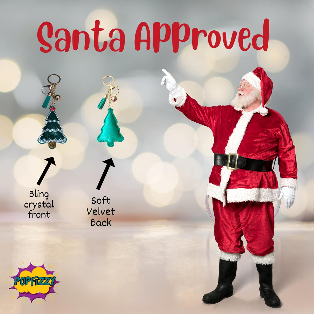 Popfizzy Bling Christmas Tree Keychain - Christmas Gifts for Women & Girls, Stocking Stuffers, Party Favors