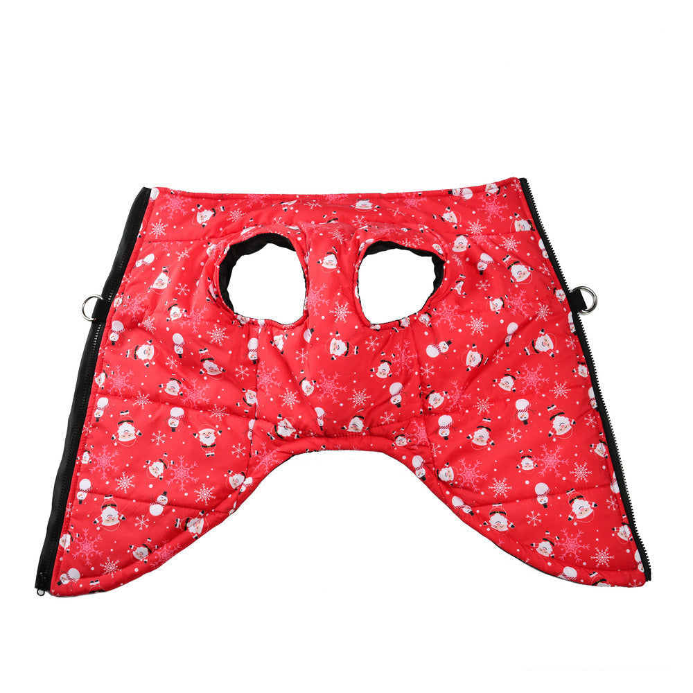 Warm Santa Pattern Printed Dog Jacket Vest