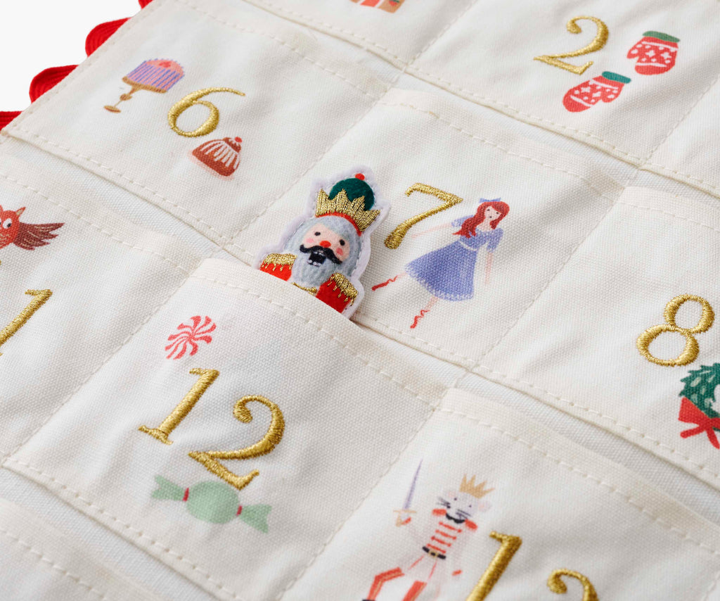Embroidered Hanging Advent Calendar - Nutcracker