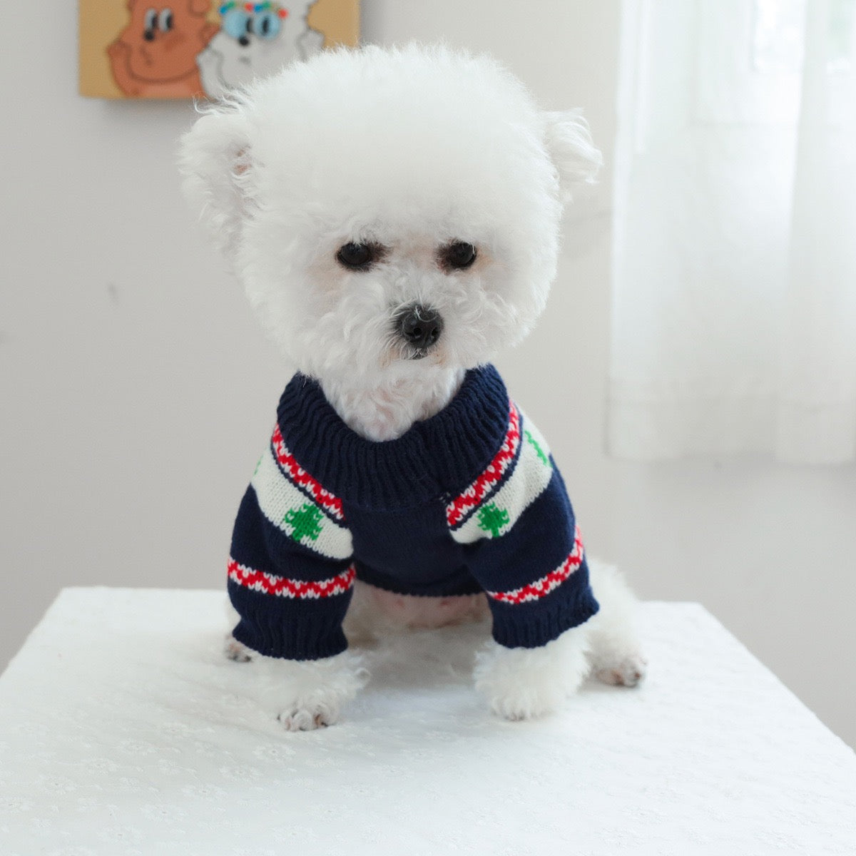 Christmas Elk/Bear Printed Knitted Dog Cat Sweater