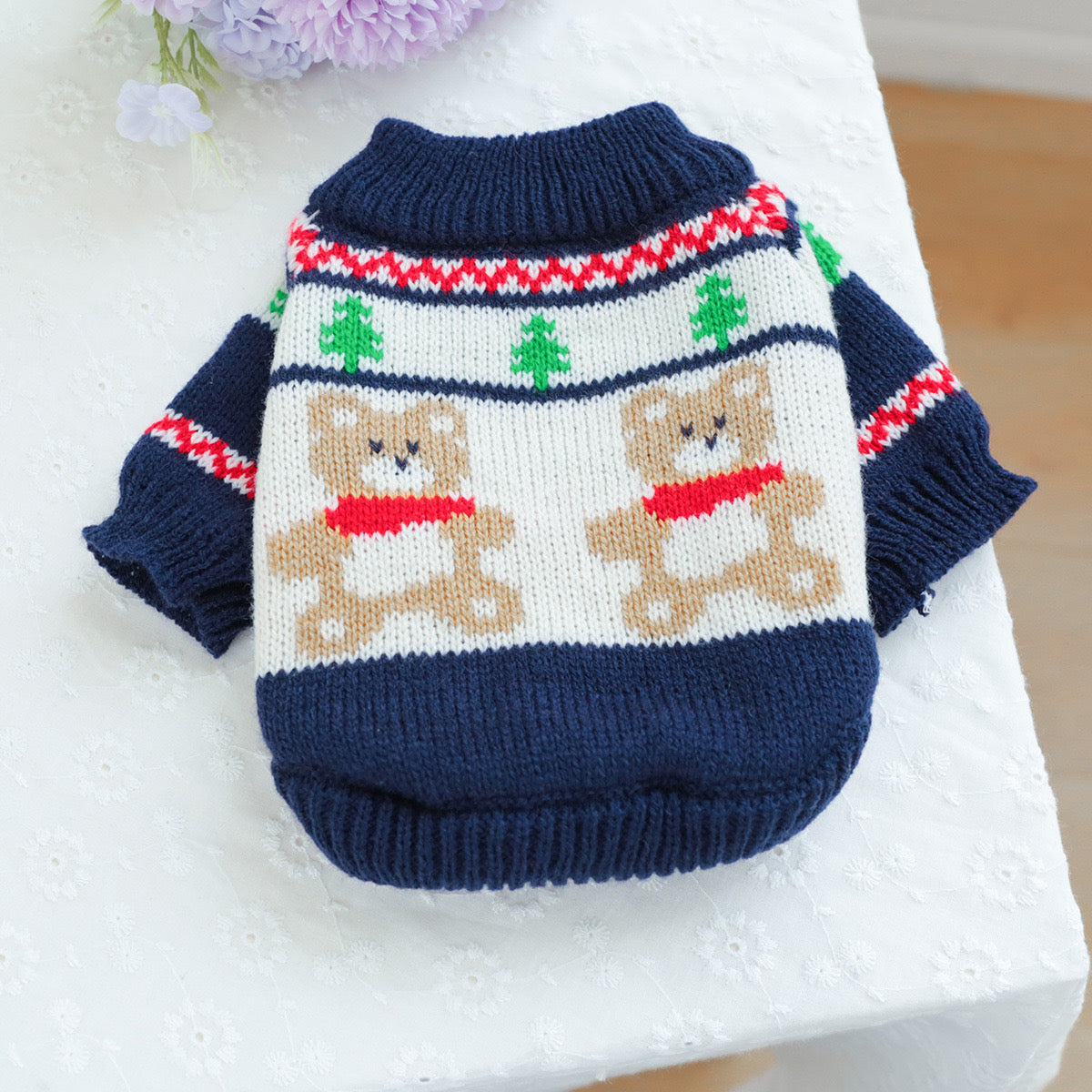 Christmas Elk/Bear Printed Knitted Dog Cat Sweater