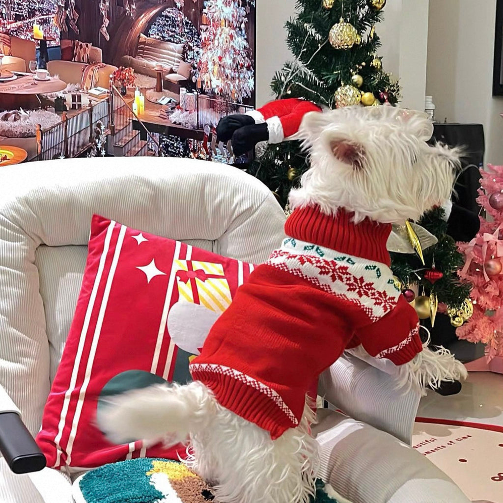 Christmas Snowflake Color Block Dog Cat Sweater