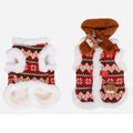Christmas Elk Furry Dog Cat Jacket with Scarf