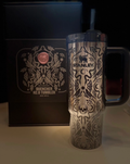Gothic Celestial Skull & Snake 40oz Tumbler, Halloween Insulated Travel Mug with Lid and Straw  >