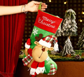 3D Reindeer Xmas Stocking, Christmas Gift Sock