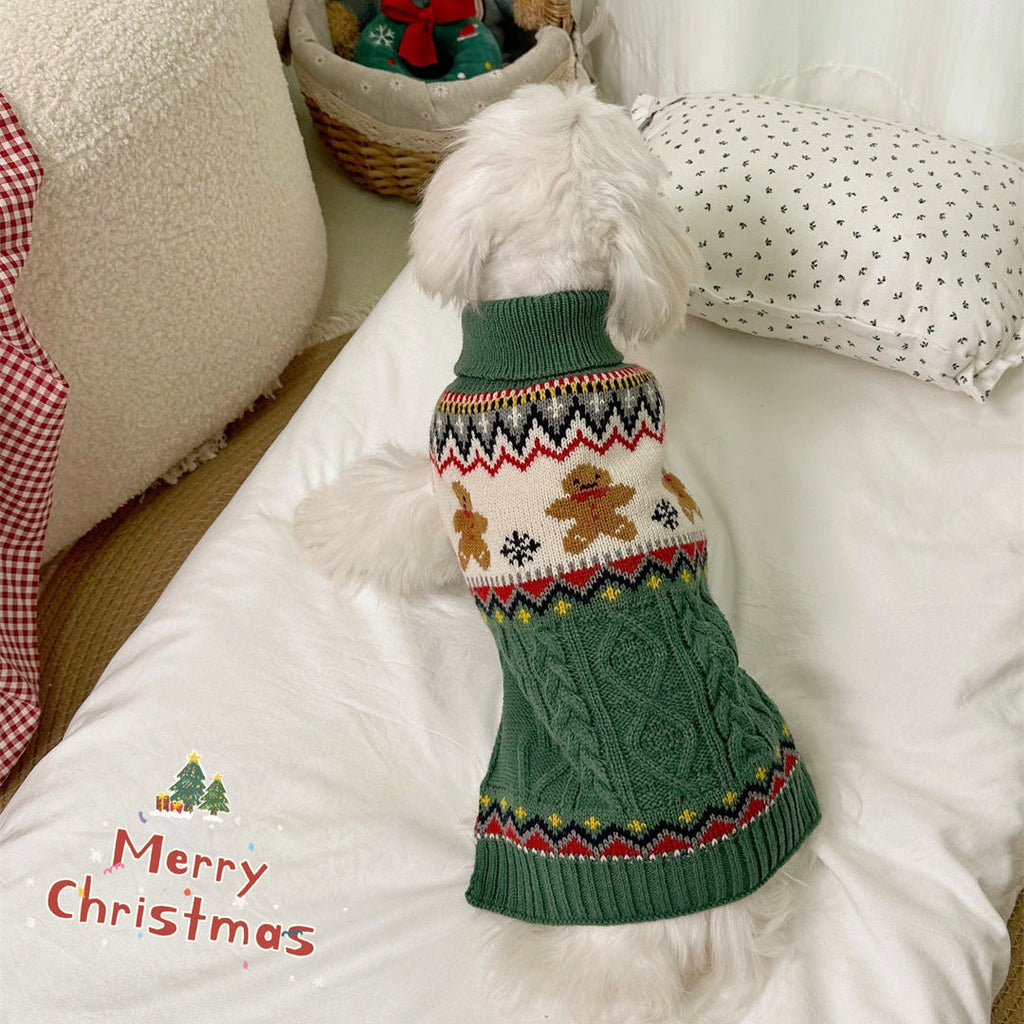 Christmas Elk Gingerbread Man Dog Cat Sweater