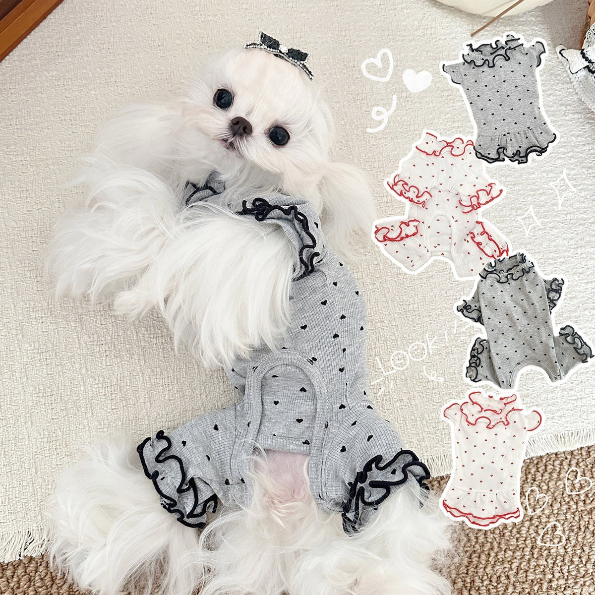 Sweet Heart Ruffled Dog Cat Dress/Jumpsuits