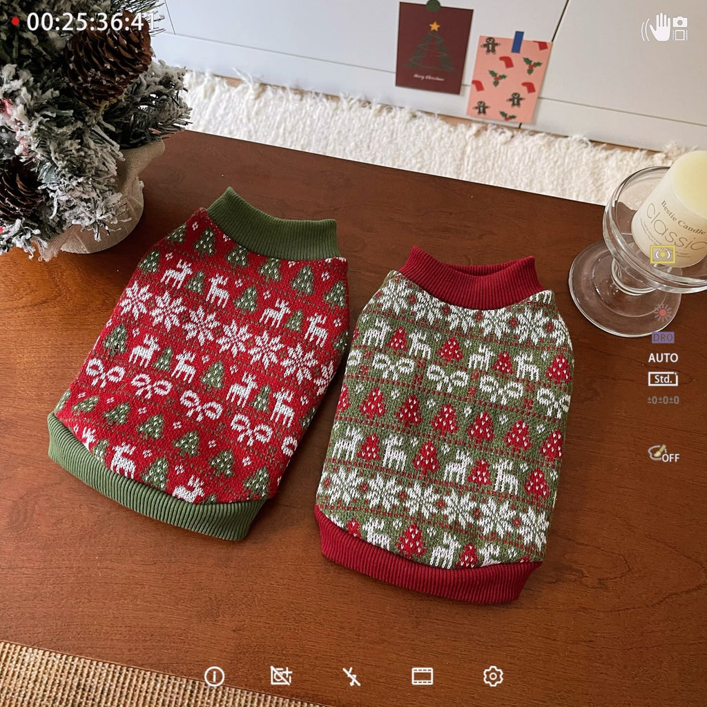 Christmas Elk Tree Pattern Dog Cat Hoodie
