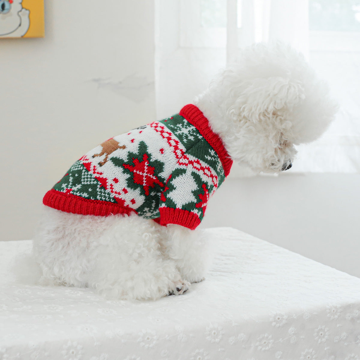 Christmas Elk/Bear Printed Knitted Dog Cat Sweater