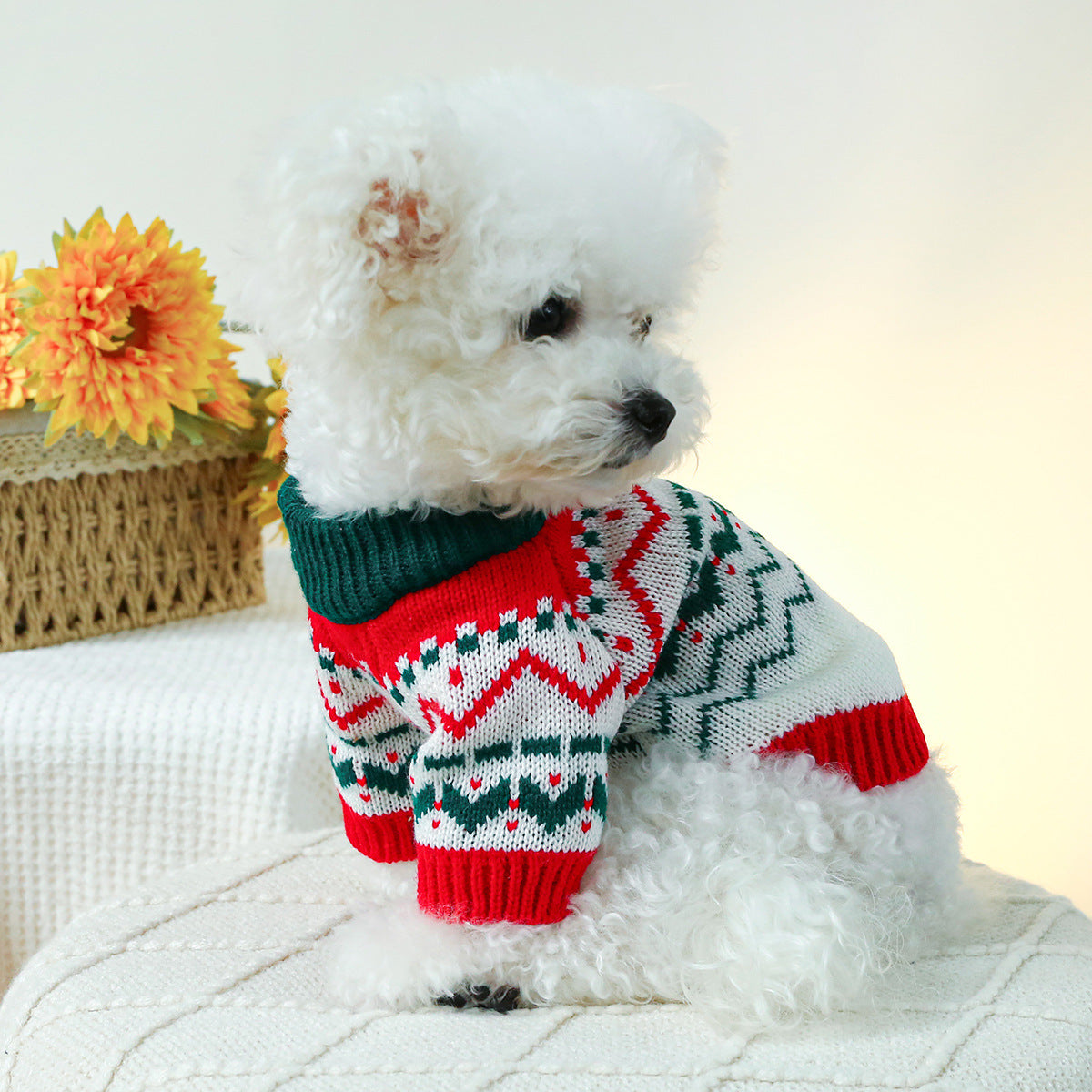Christmas Elk/Bear Printed Knitted Dog Cat Sweater