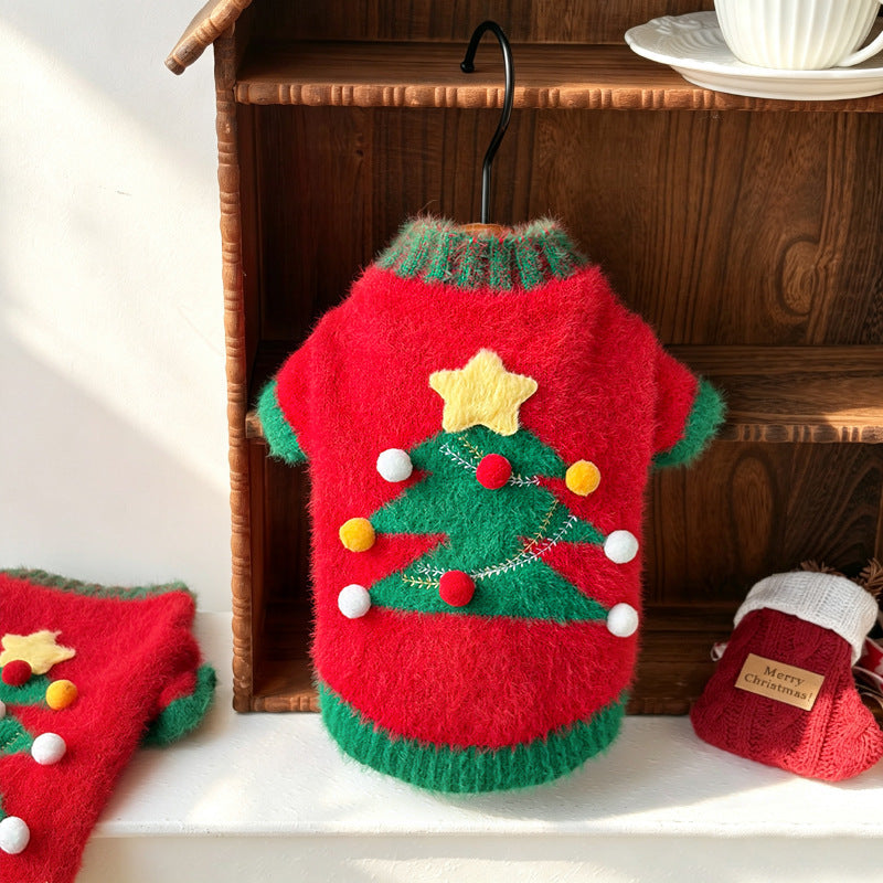Christmas Tree Dot Decor Dog Cat Sweater