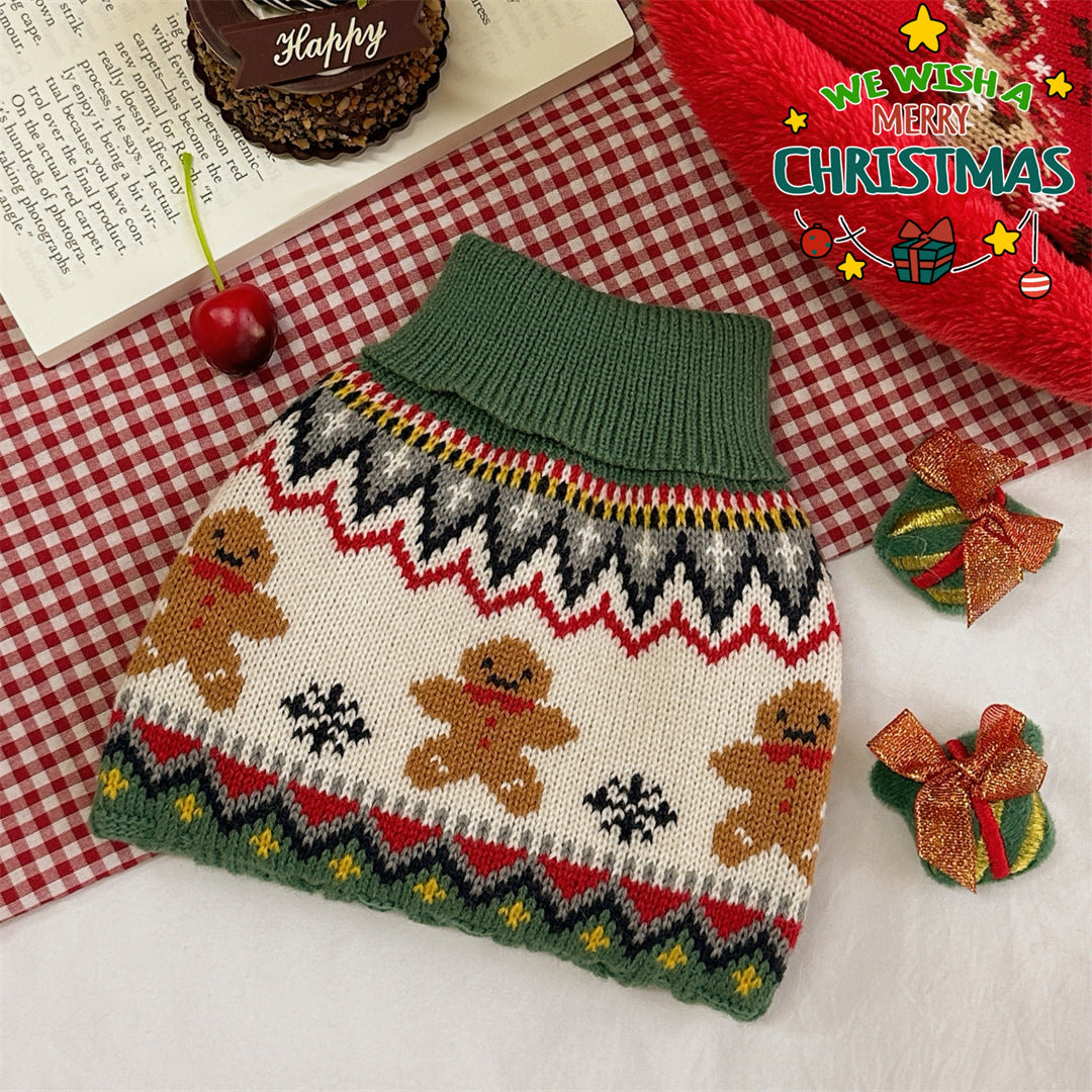 Christmas Elk Gingerbread Man Dog Cat Sweater