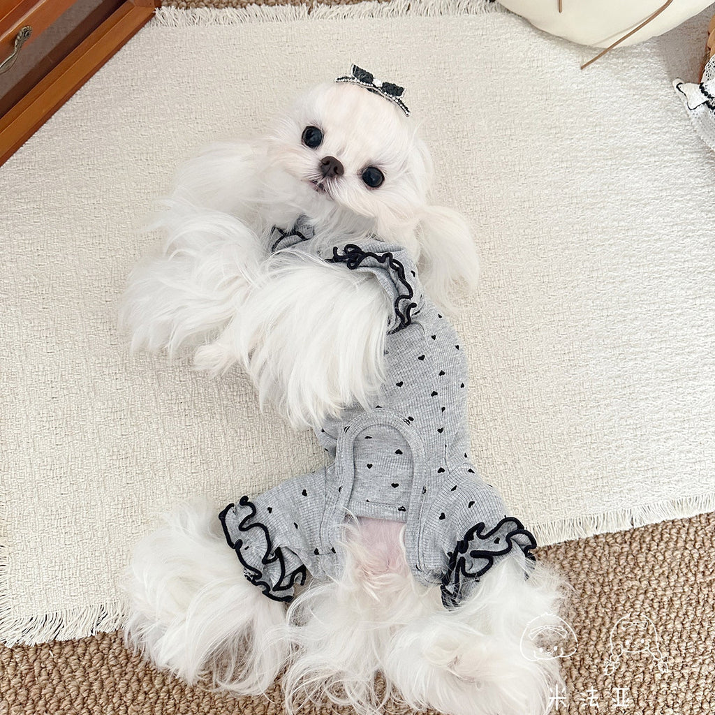 Sweet Heart Ruffled Dog Cat Dress/Jumpsuits
