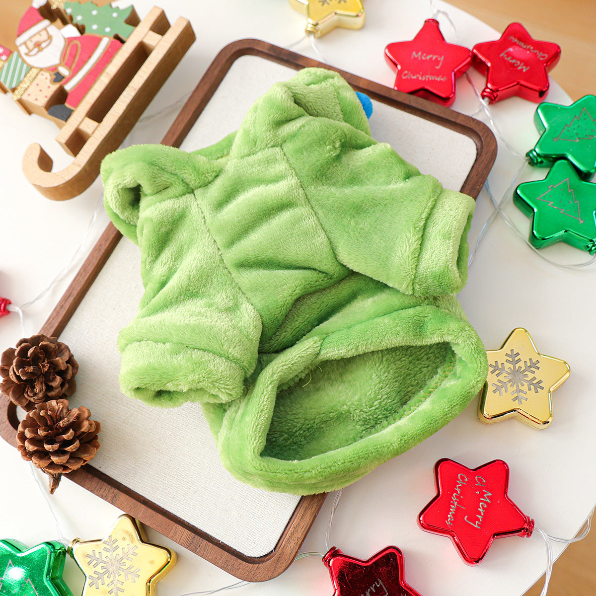 Christmas Tree Fleece Hooded Dog Cat Hoodie