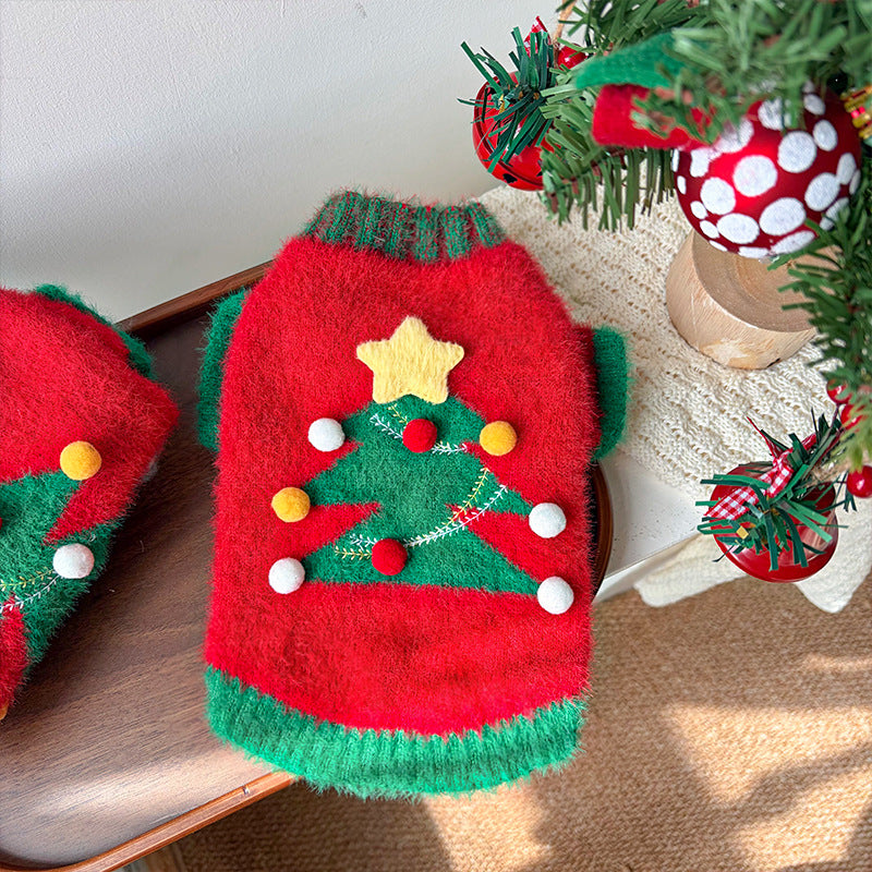Christmas Tree Dot Decor Dog Cat Sweater