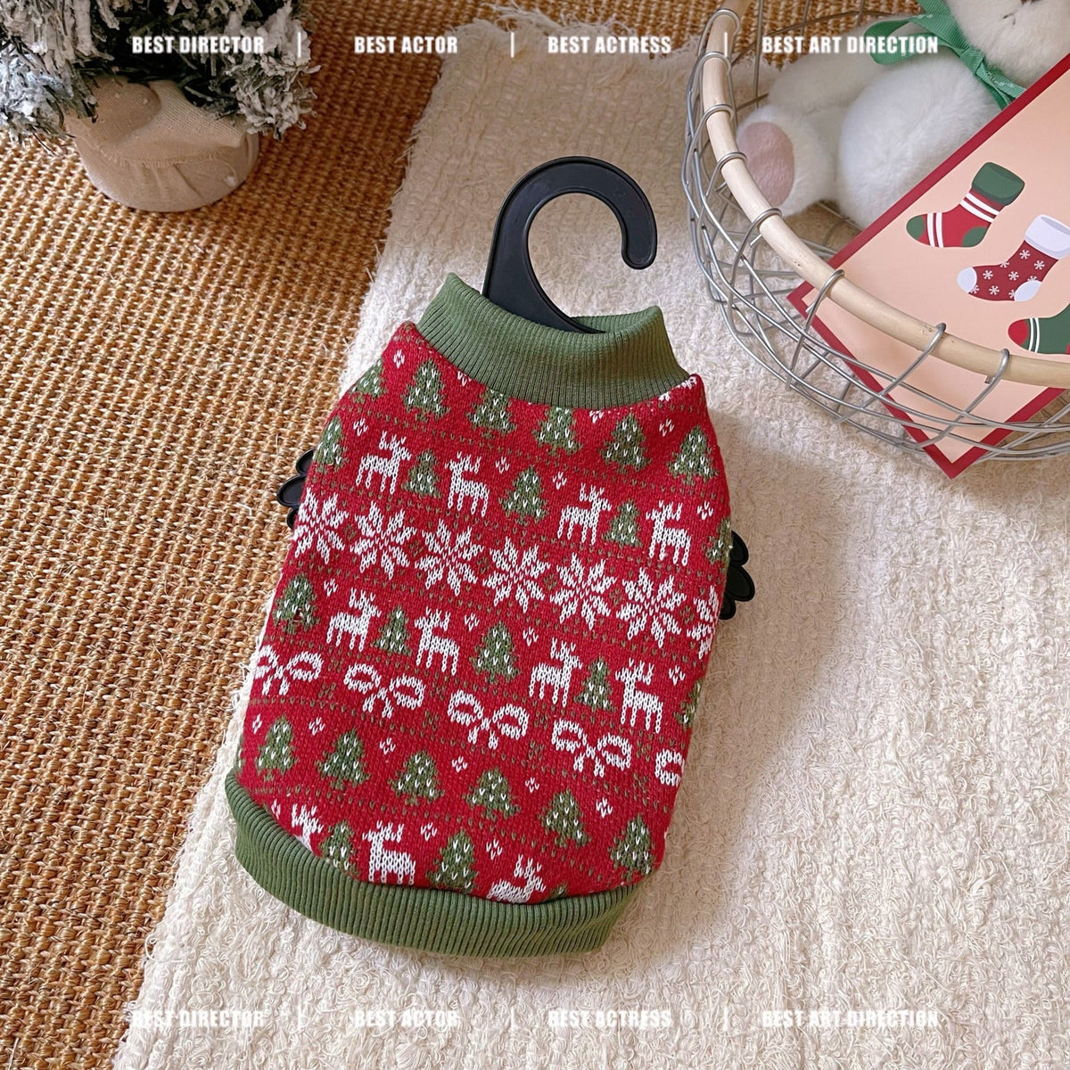 Christmas Elk Tree Pattern Dog Cat Hoodie