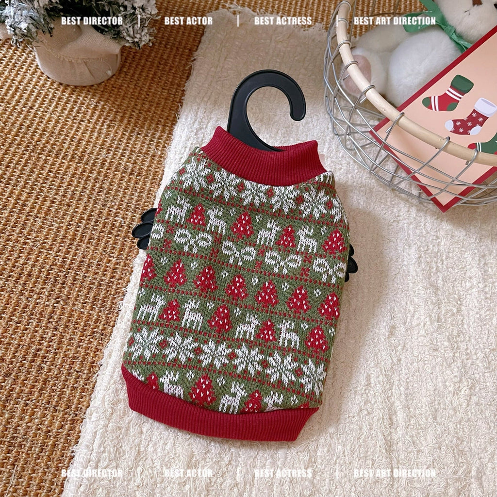Christmas Elk Tree Pattern Dog Cat Hoodie