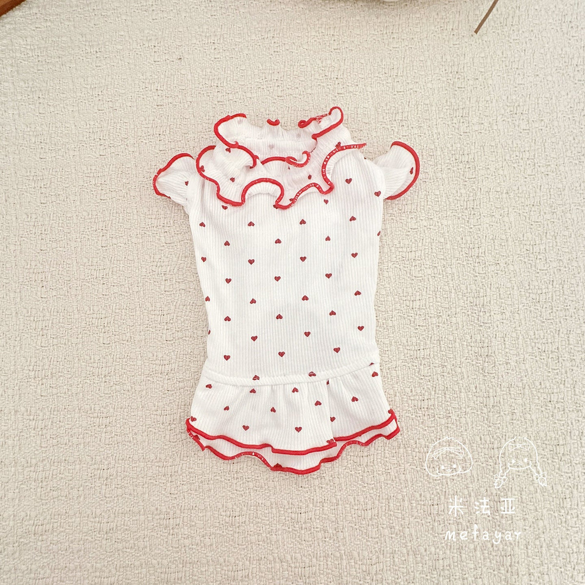 Sweet Heart Ruffled Dog Cat Dress/Jumpsuits