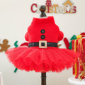 Santa Pattern Christmas Dog Cat Princess Dress