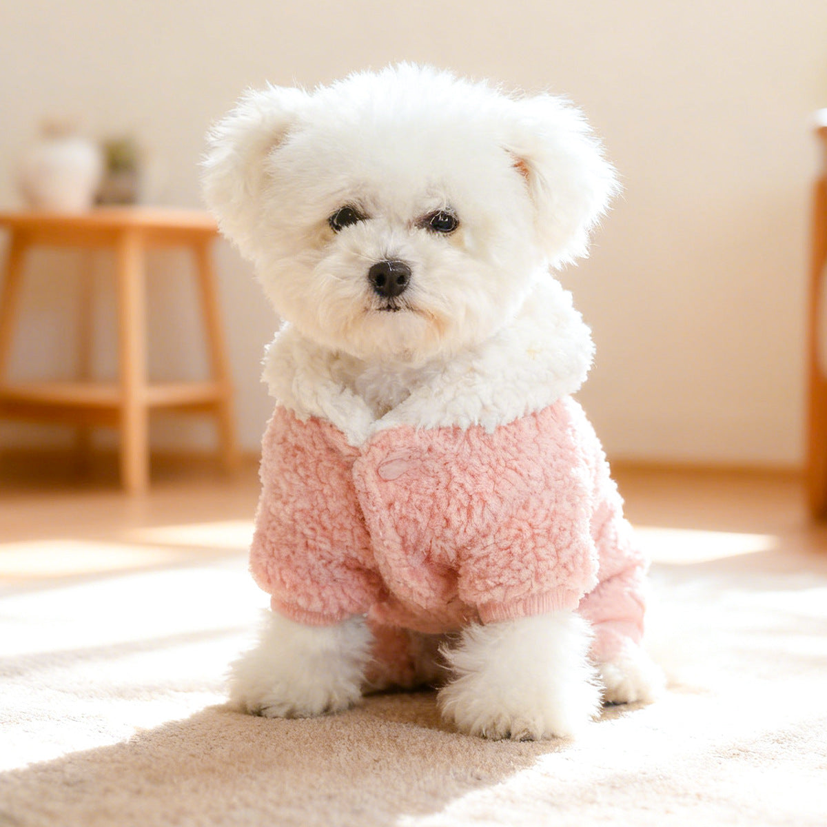 Fleece Warm Rabbit Hooded Dog Jumpsuits
