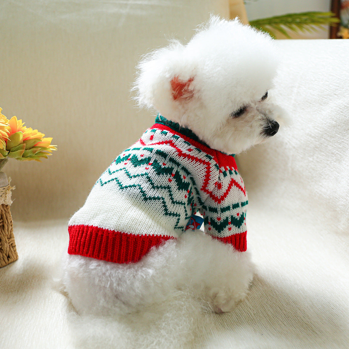 Christmas Elk/Bear Printed Knitted Dog Cat Sweater