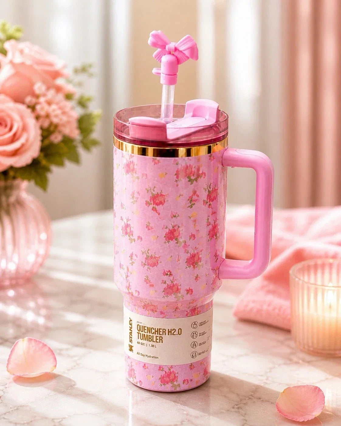LoveShackFancy Tumbler 40oz | Limited Edition  Pink Stanley